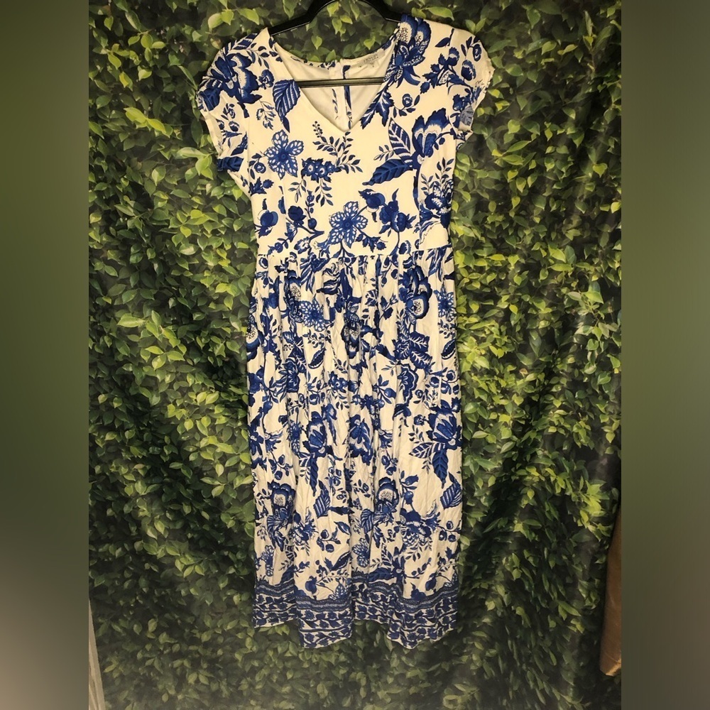 VENUS Lascana Blue and White Floral Dress - Picture 13 of 13